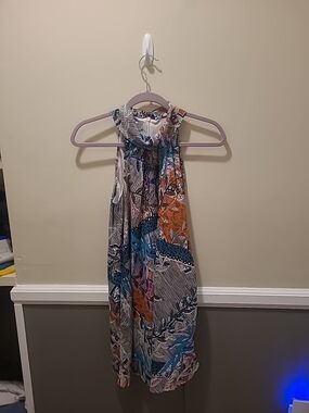 CORY Womens Small Halter  Neck Floral Multicolor Tessa Slip Dress USA
